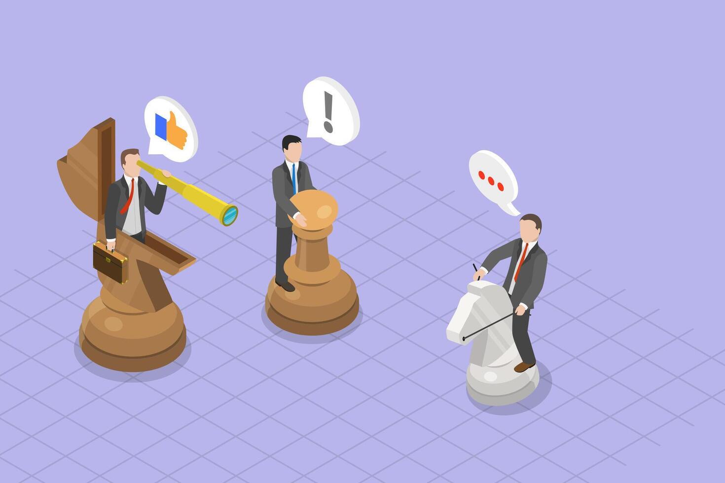 3D Isometric Flat Conceptual Illustration of Successful Strategy, Business Development and Financial Planning vector