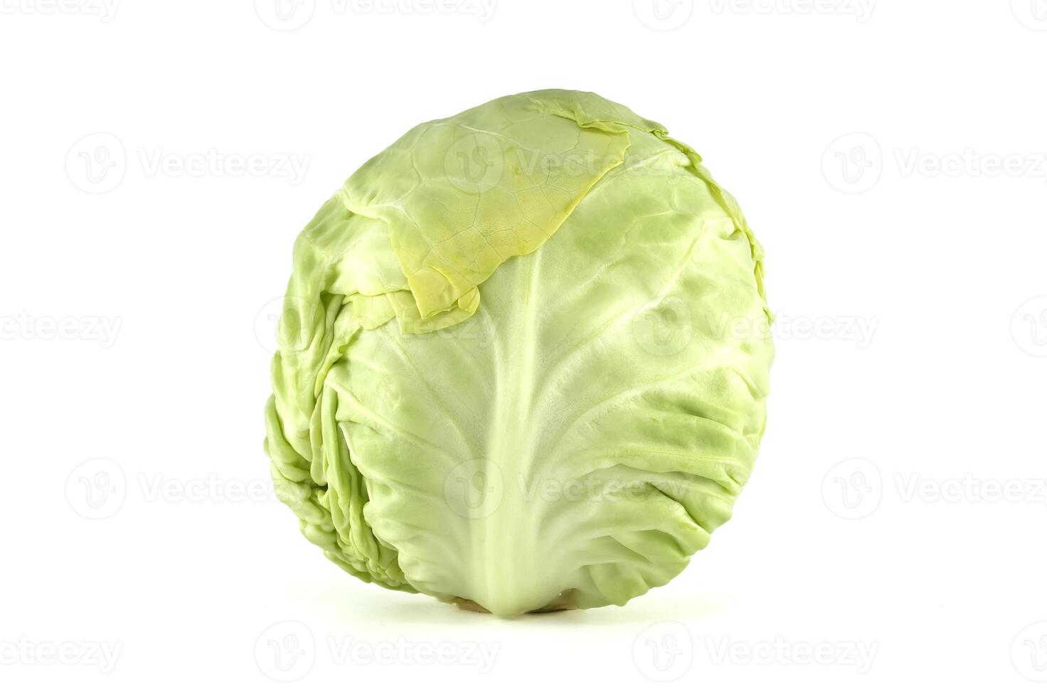 Fresh Green Cabbage Isolated on a White Background photo