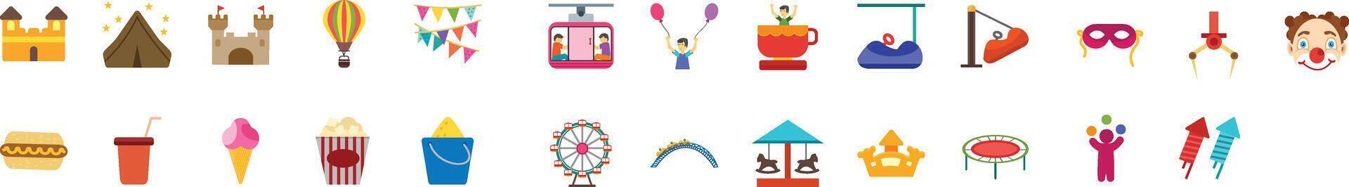 outdoor fun icons set 25 icons.outdoor fun line icon set. vector