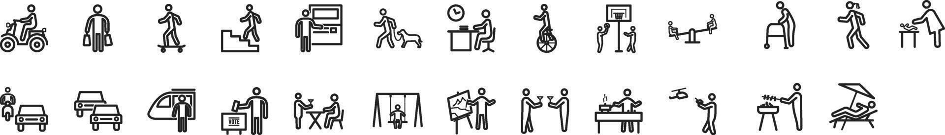 Line icons about city lifestyle. vector