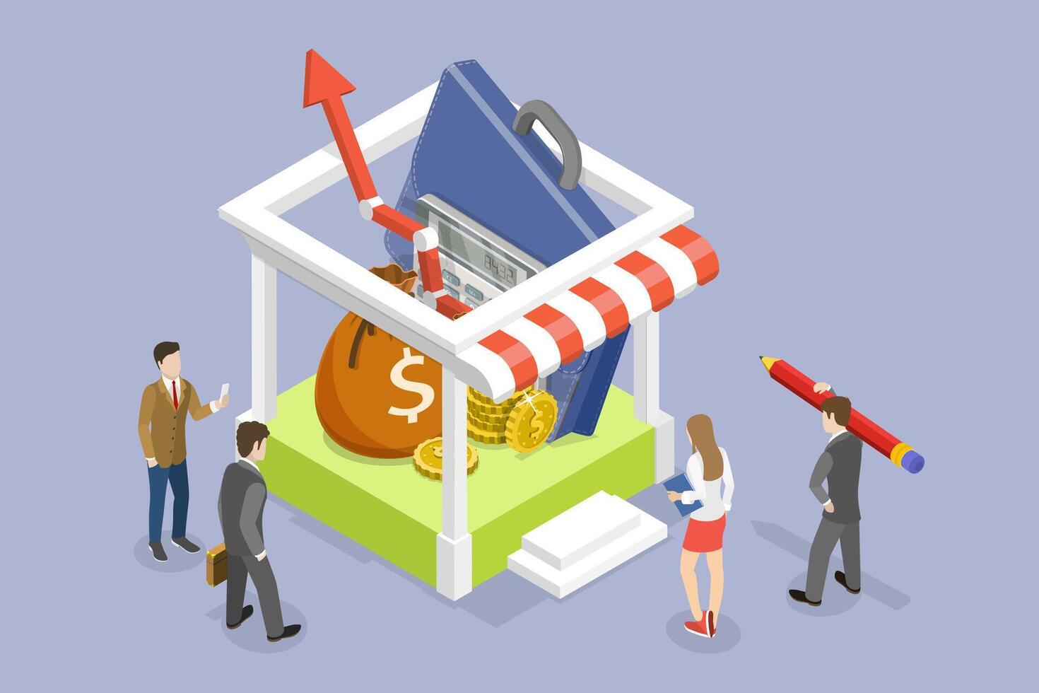 3D Isometric Flat Conceptual Illustration of Business Transparency.. vector