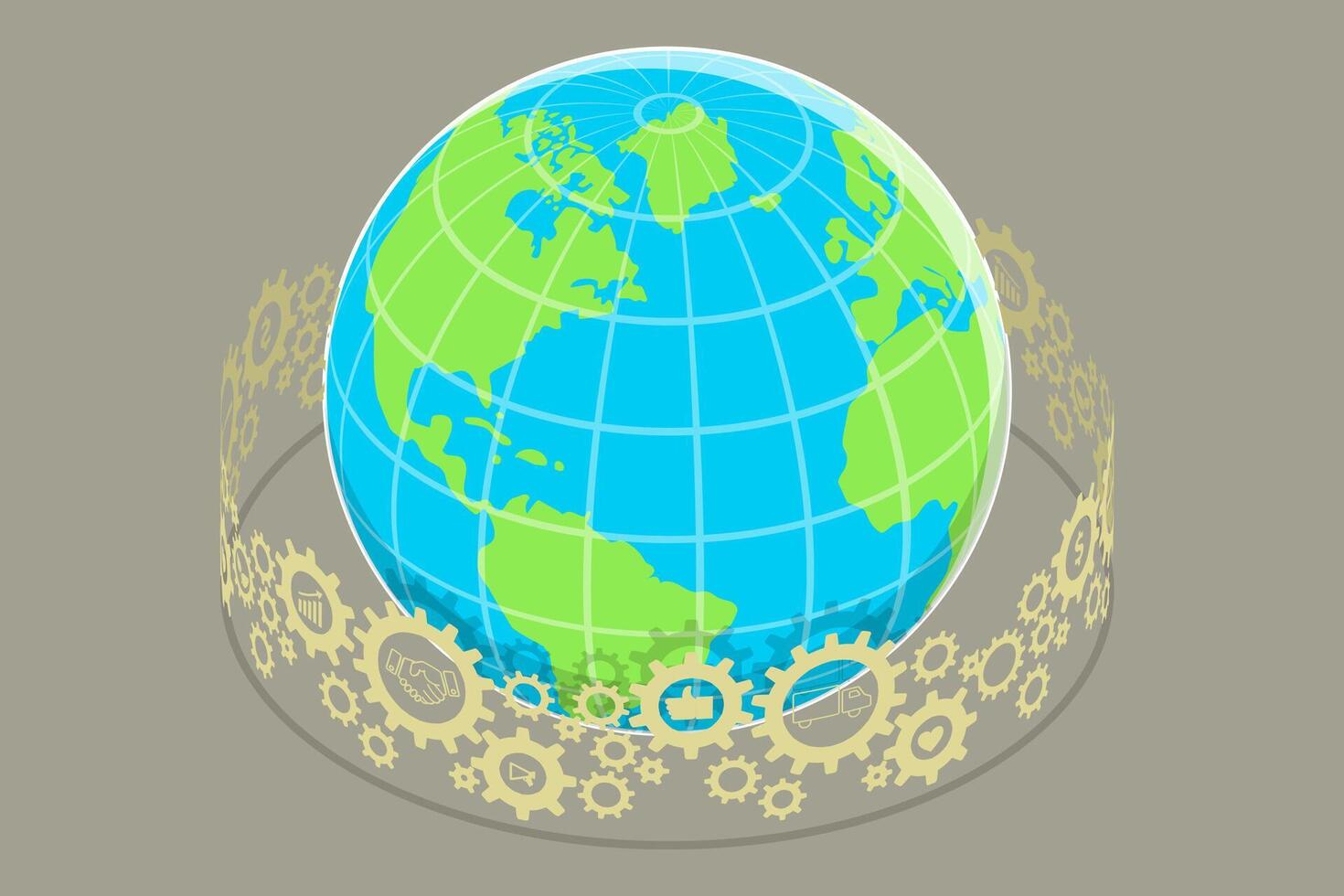 3D Isometric Flat Conceptual Illustration of Globalisation, Global Business Collaboration, International Teamwork vector