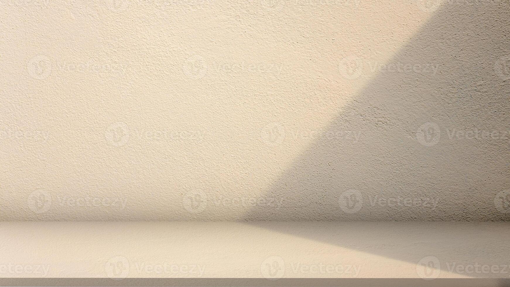 Empty golden Yellow cement wall floor and wall room loft style, Perspectives background of cement texture with shadow from the sun, Well display product and text present on free space, Luxury backdrop photo