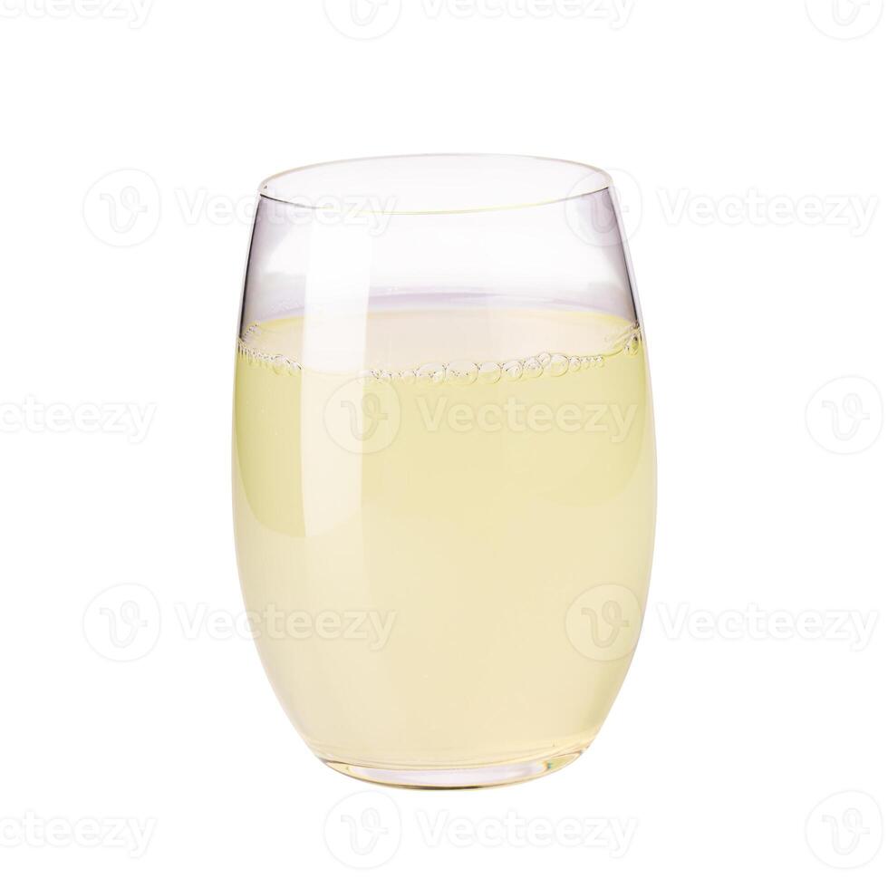 Realistic Transparent Glass of lemon Juice isolated on a white background photo