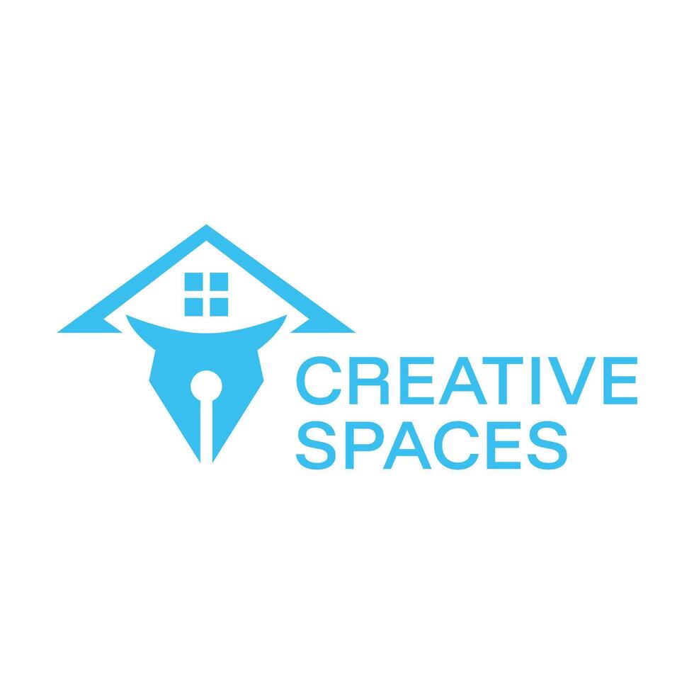 creative workspace flat minimalist logo design vector
