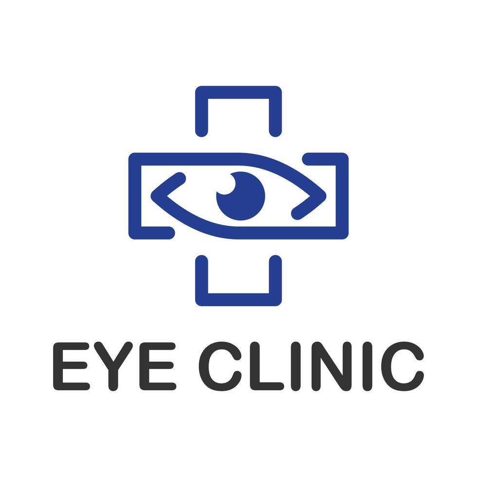 eye clinic hospital flat minimalist logo design vector