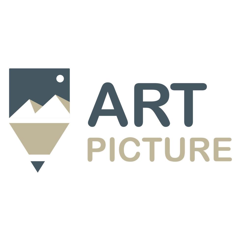 art picture gallery flat minimalist logo design vector