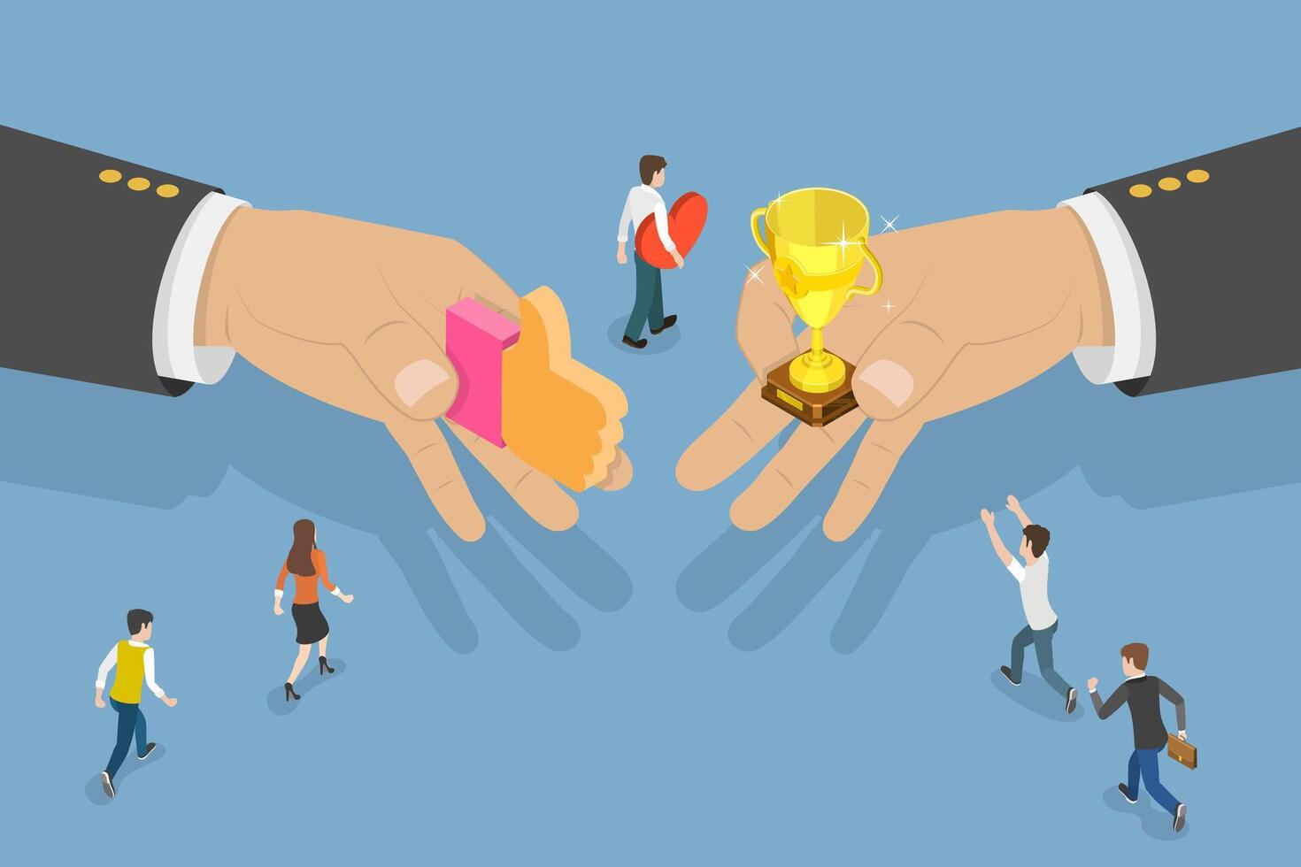 3D Isometric Flat Conceptual Illustration of Employee Appreciation, Professional Recognition vector