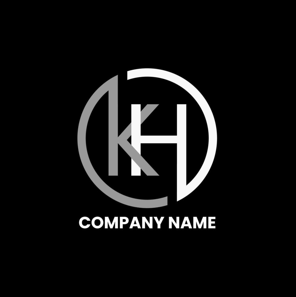 KH circle logo design element vector