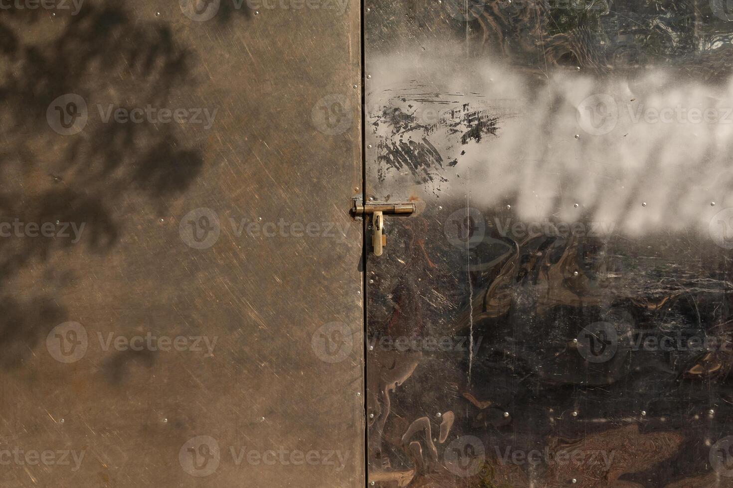 metal rusty door with black paint background photo