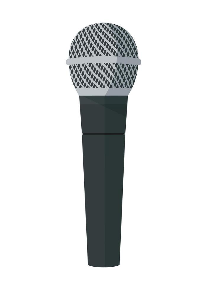black icon of concert studio microphone isolated on white background vector