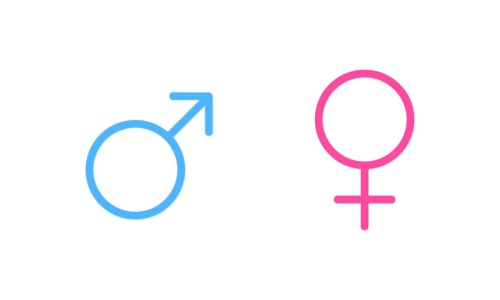 Male and female gender icon in thin style. Man and women gender sign. Boy and girl sexual symbol vector