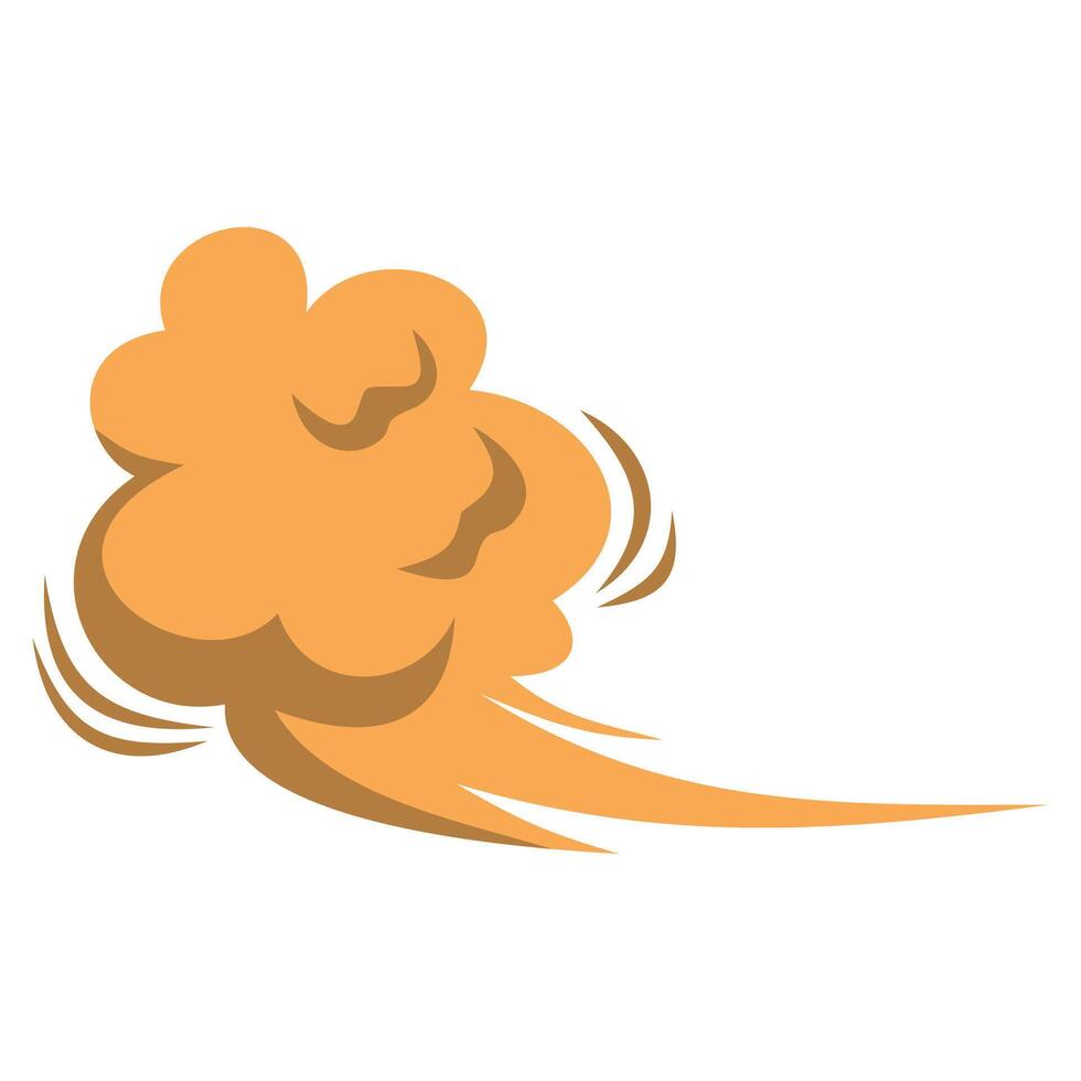 yellow stylized cartoon cloud isolated on white background vector