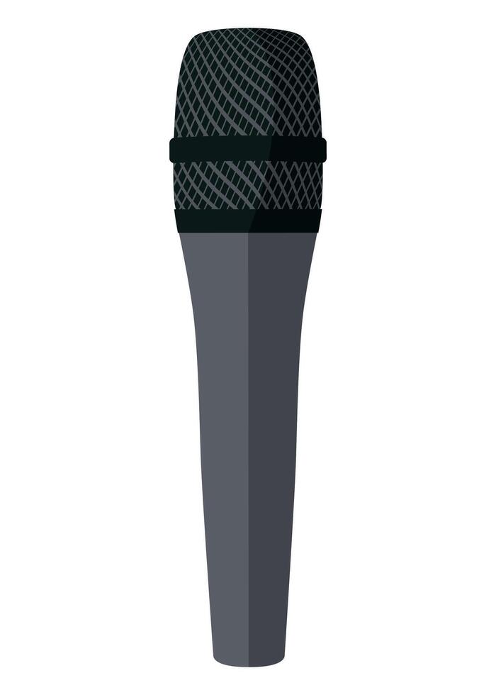 black and white icon of concert studio microphone isolated on white background vector