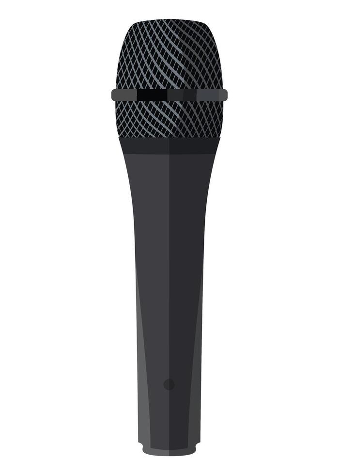 black and white icon of concert studio microphone on white background vector