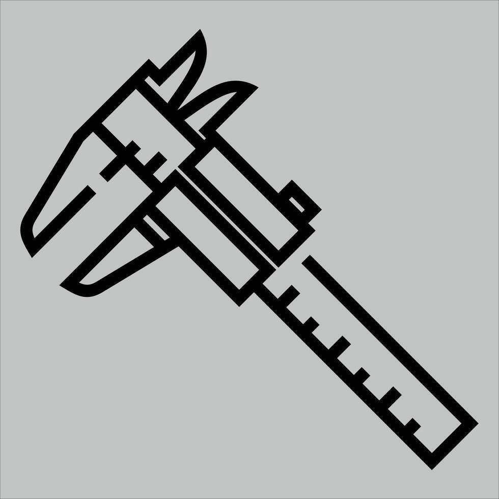 black and white caliper icon on white background vector