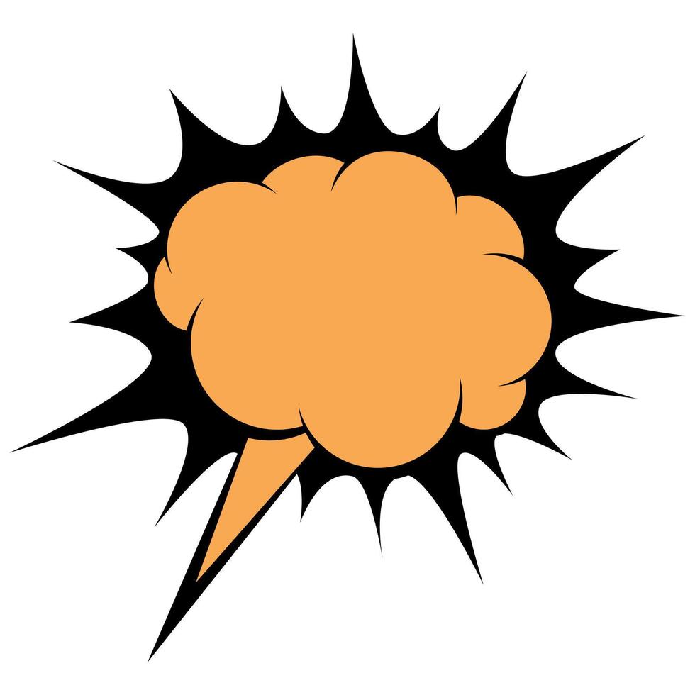 orange stylized cartoon cloud on white background vector