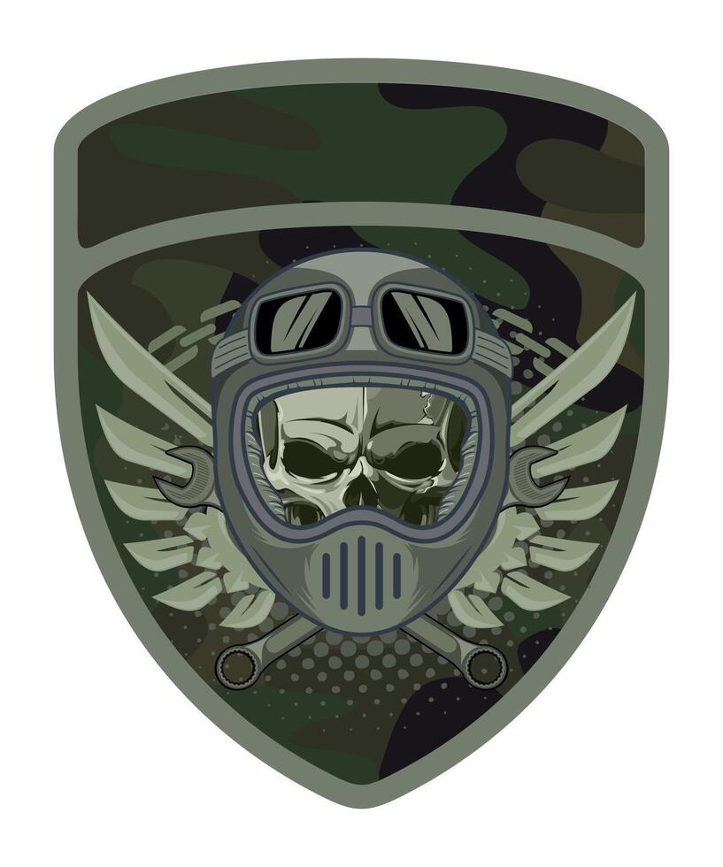 sleeve military army camouflage chevron military army driver with skull isolated on white background vector