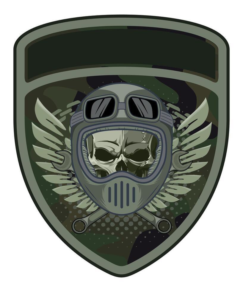 military army green camouflage chevron military army driver with skull isolated on white background vector