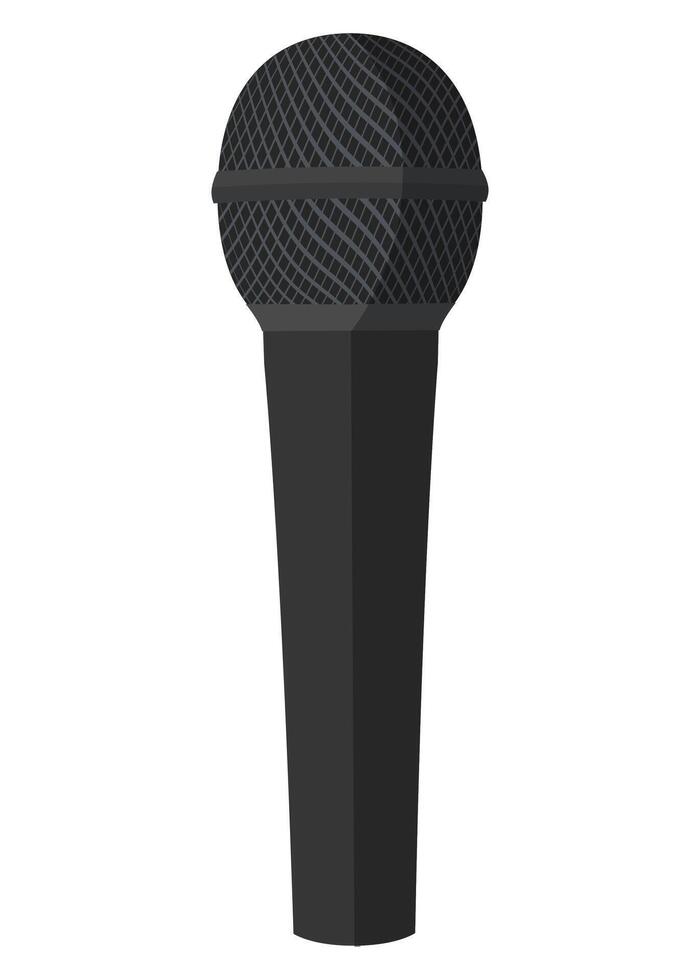 black icon of concert studio microphone on white background vector