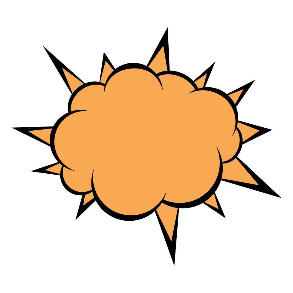 yellow stylized cartoon cloud on white background vector