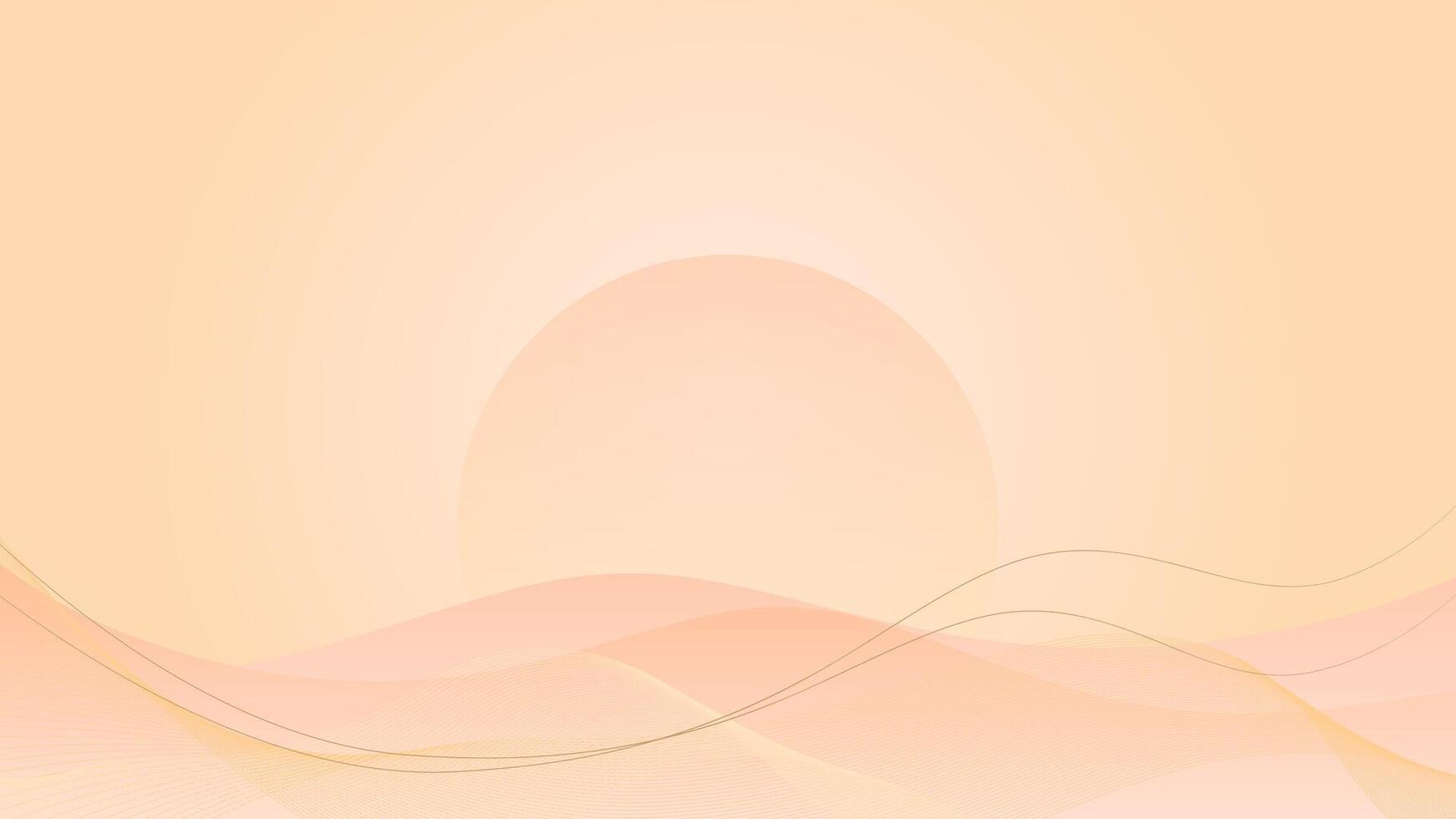 Abstract orange background with waves and sun. illustration for your design vector