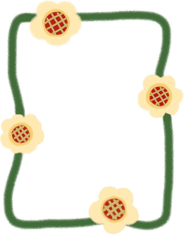 a frame with flowers and leaves vector
