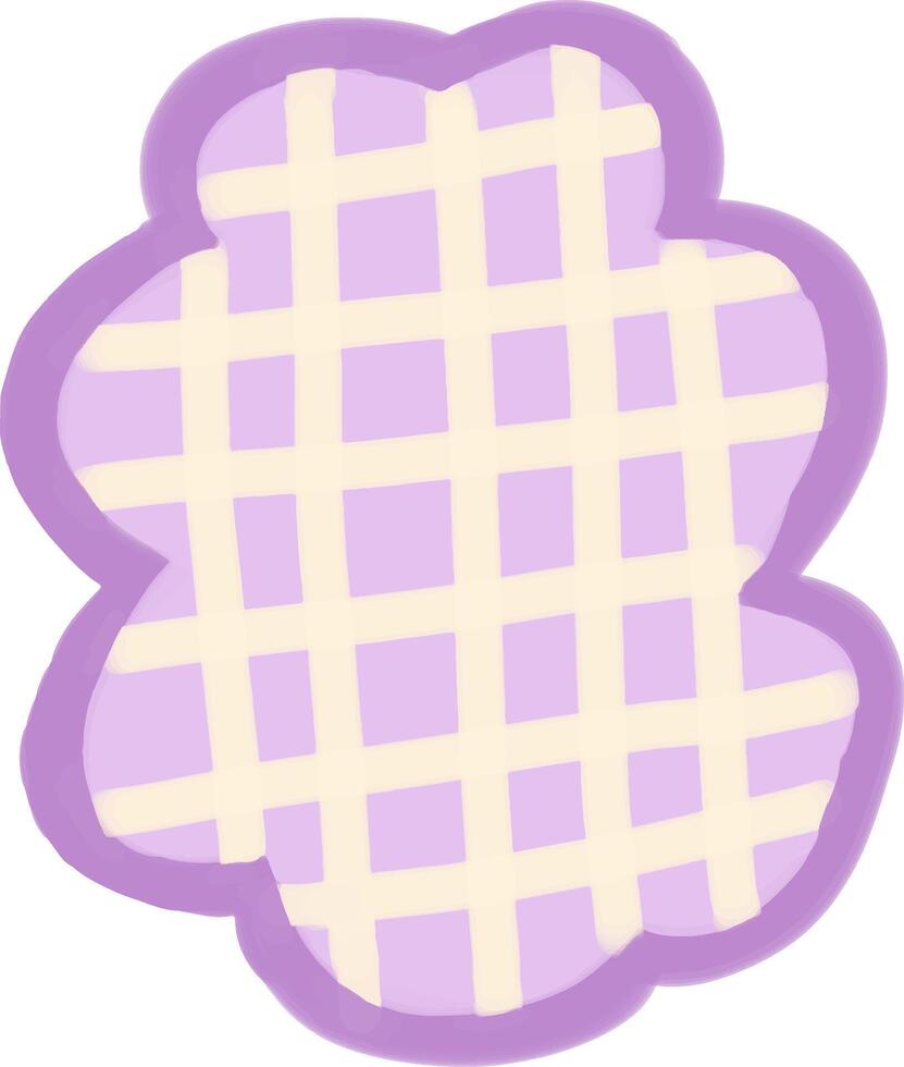 a purple and yellow plaid patterned sticker vector