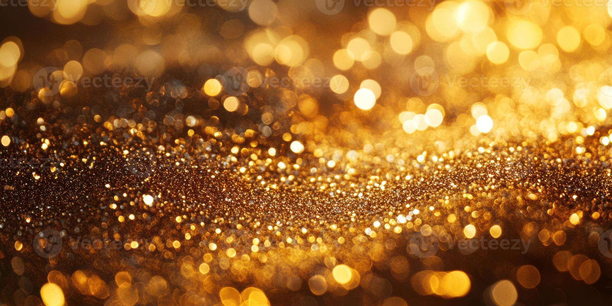 Sparkling golden bokeh lights create a dazzling and festive atmosphere suitable for various occasions photo