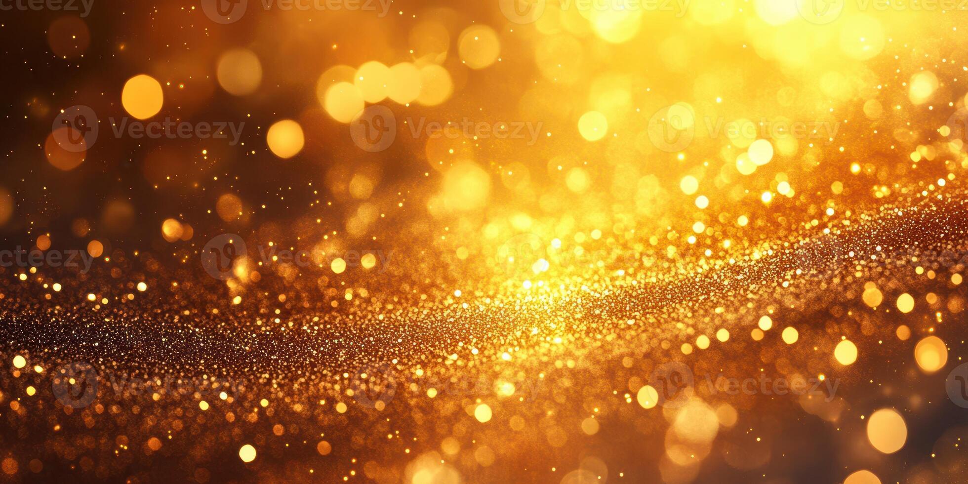 Sparkling golden bokeh lights create a festive atmosphere during a celebration or event photo