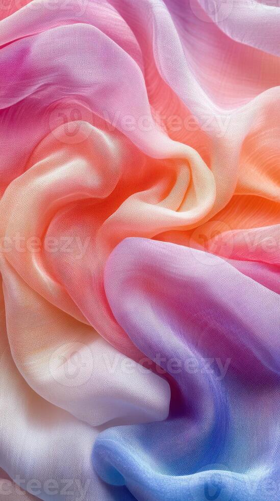 Soft fabric in vibrant pastel colors blending seamlessly with light and texture photo