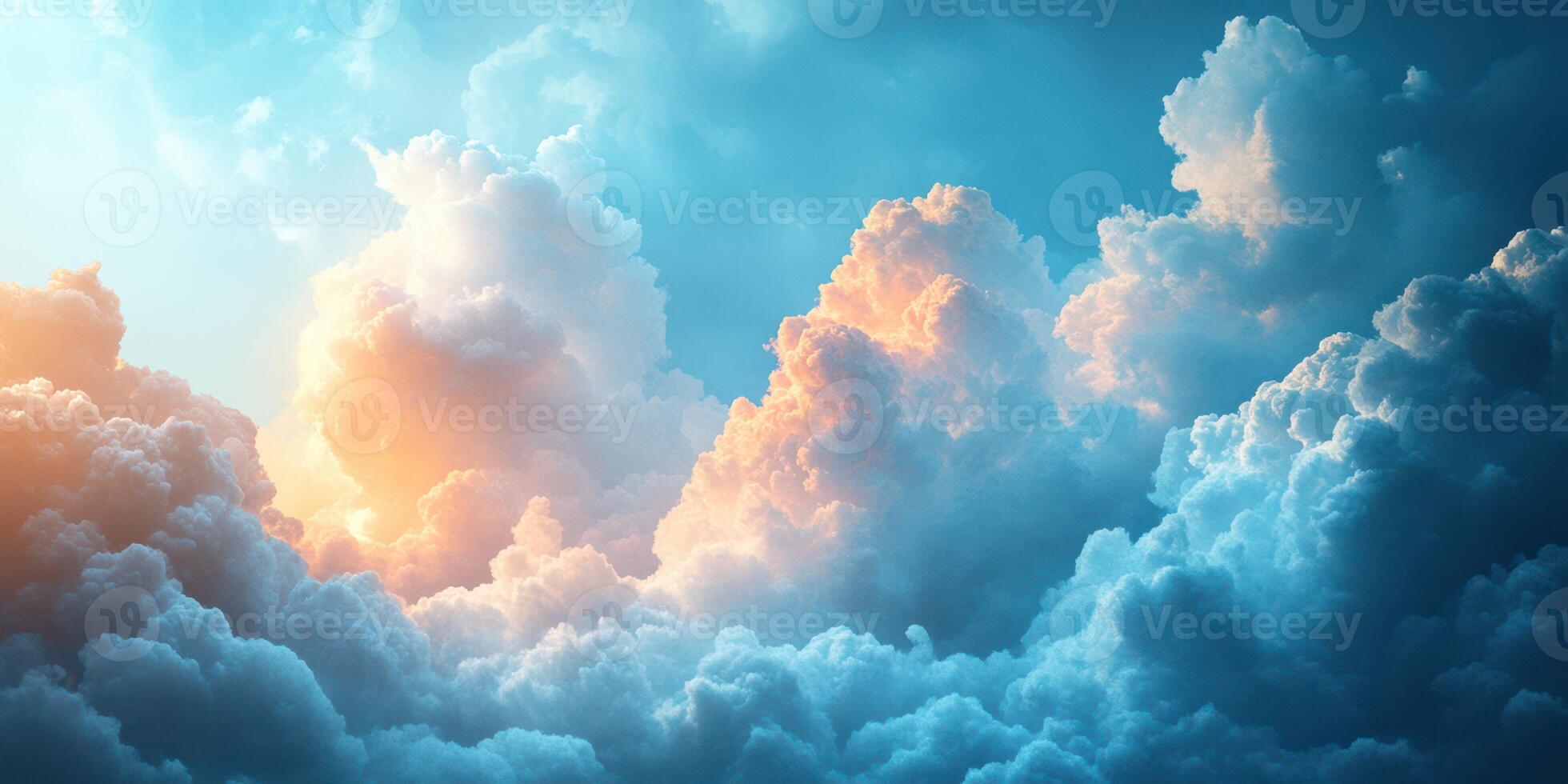 Breathtaking clouds during sunrise create a stunning view in a serene sky photo