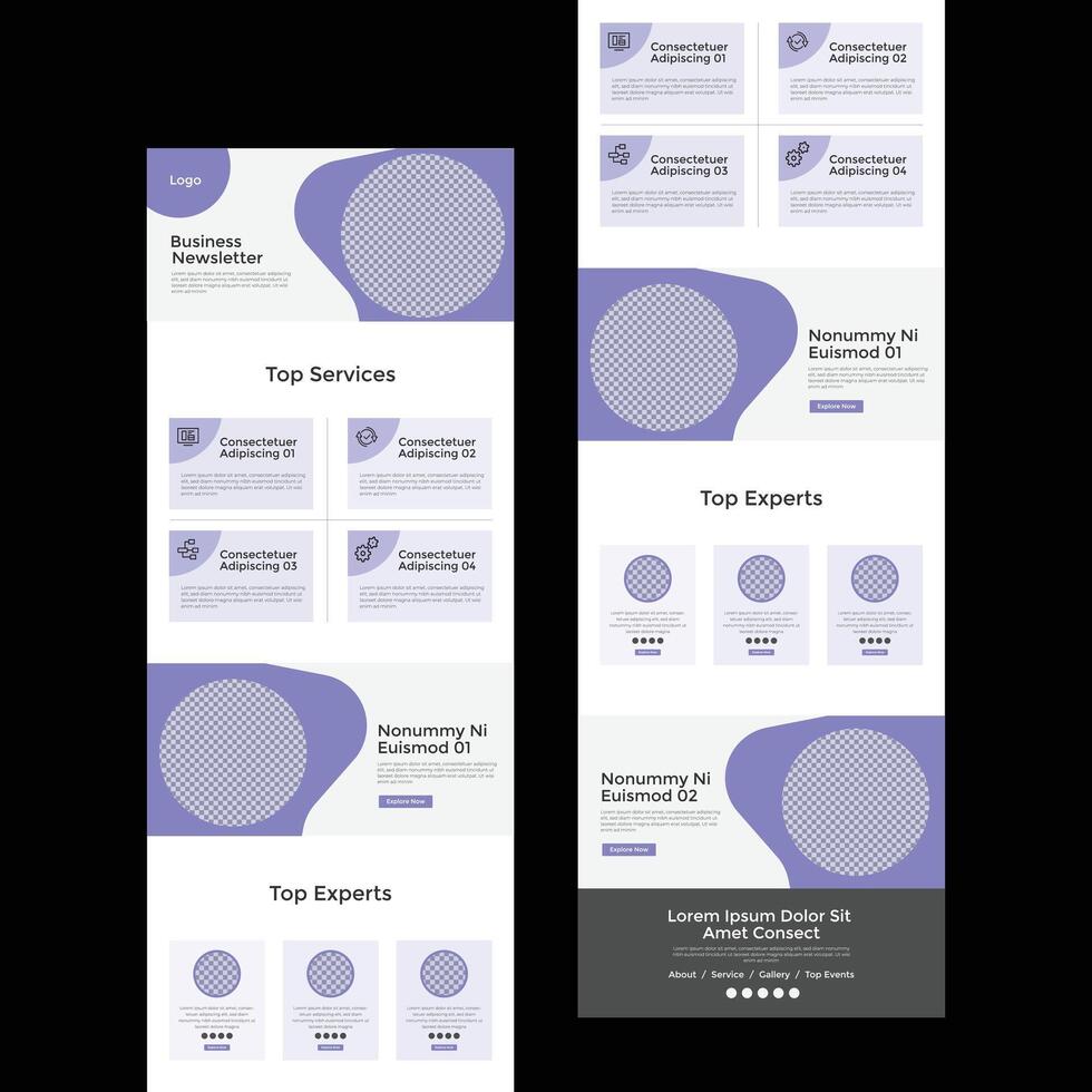 Email marketing newsletter template Layout for Multipurpose agency business. or Editable landing page for minimal e commerce UI web template built to marketing and promotion your business vector