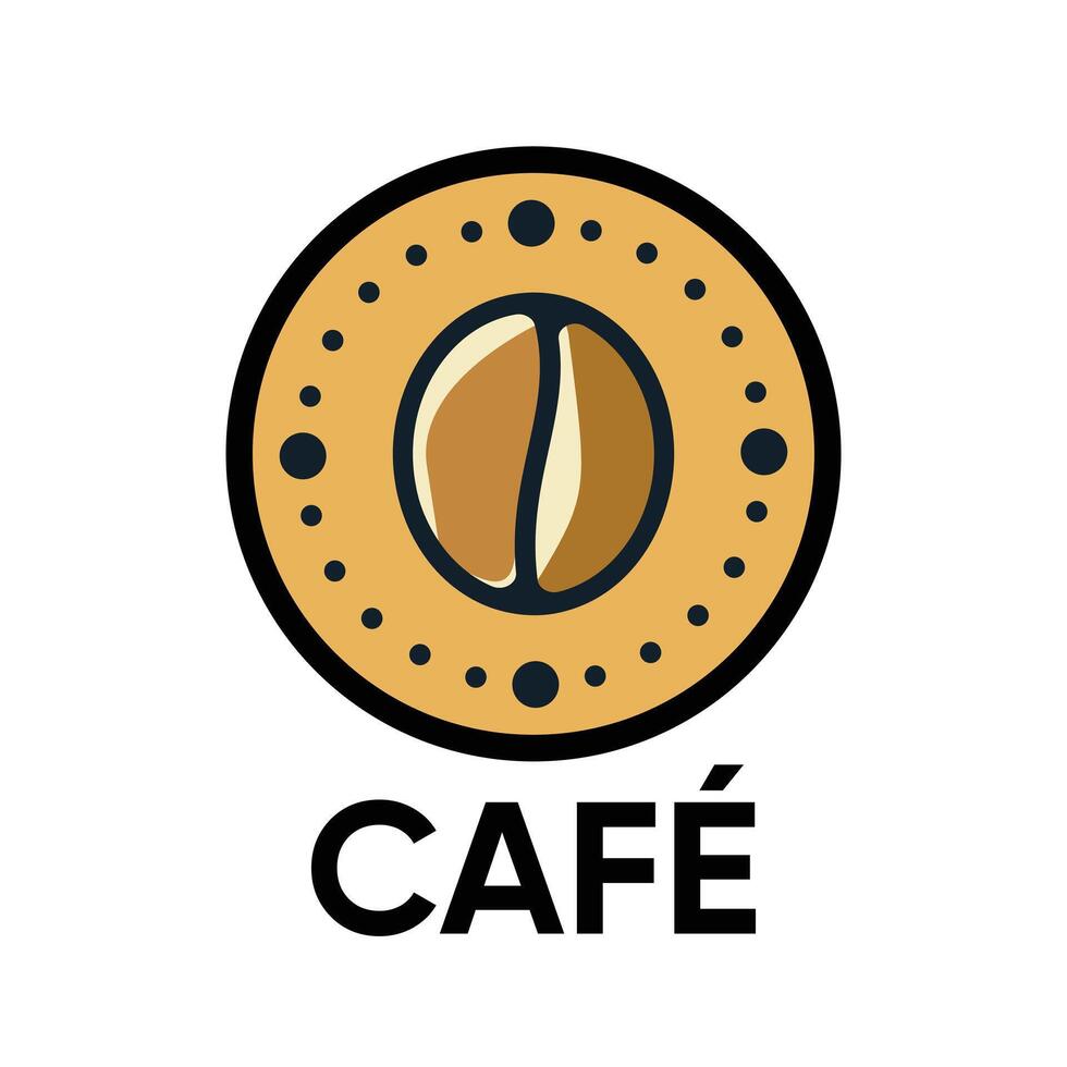 coffee bean circle logo premium design vector