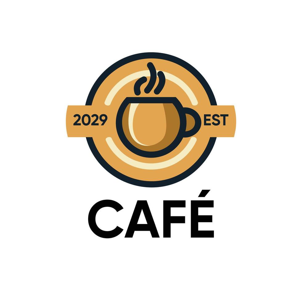 coffee cup logo with estimate premium design vector