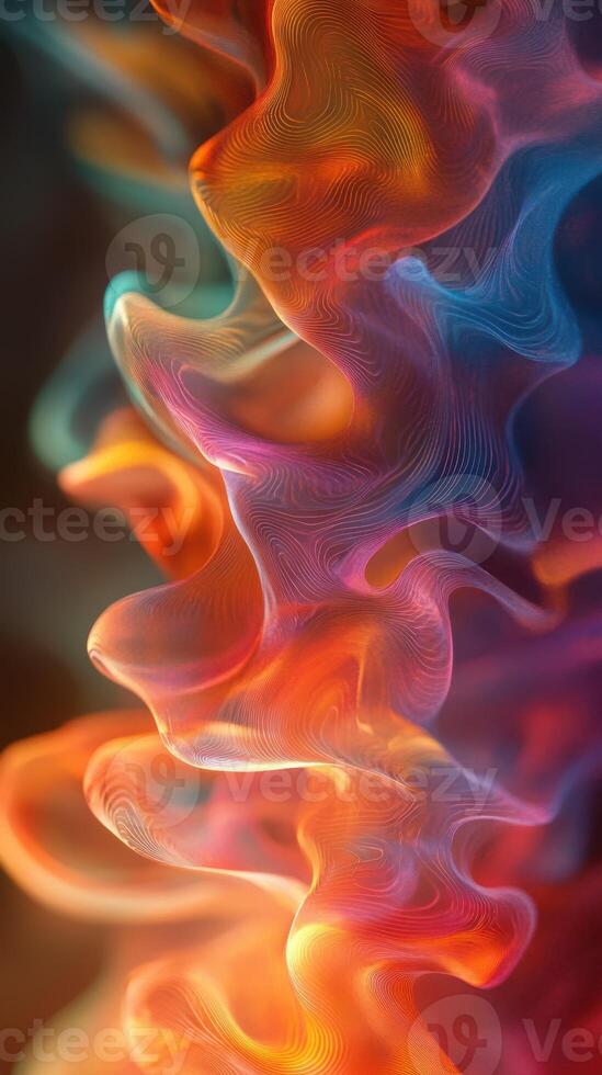 Colorful abstract waves in vibrant hues create a mesmerizing visual experience photo