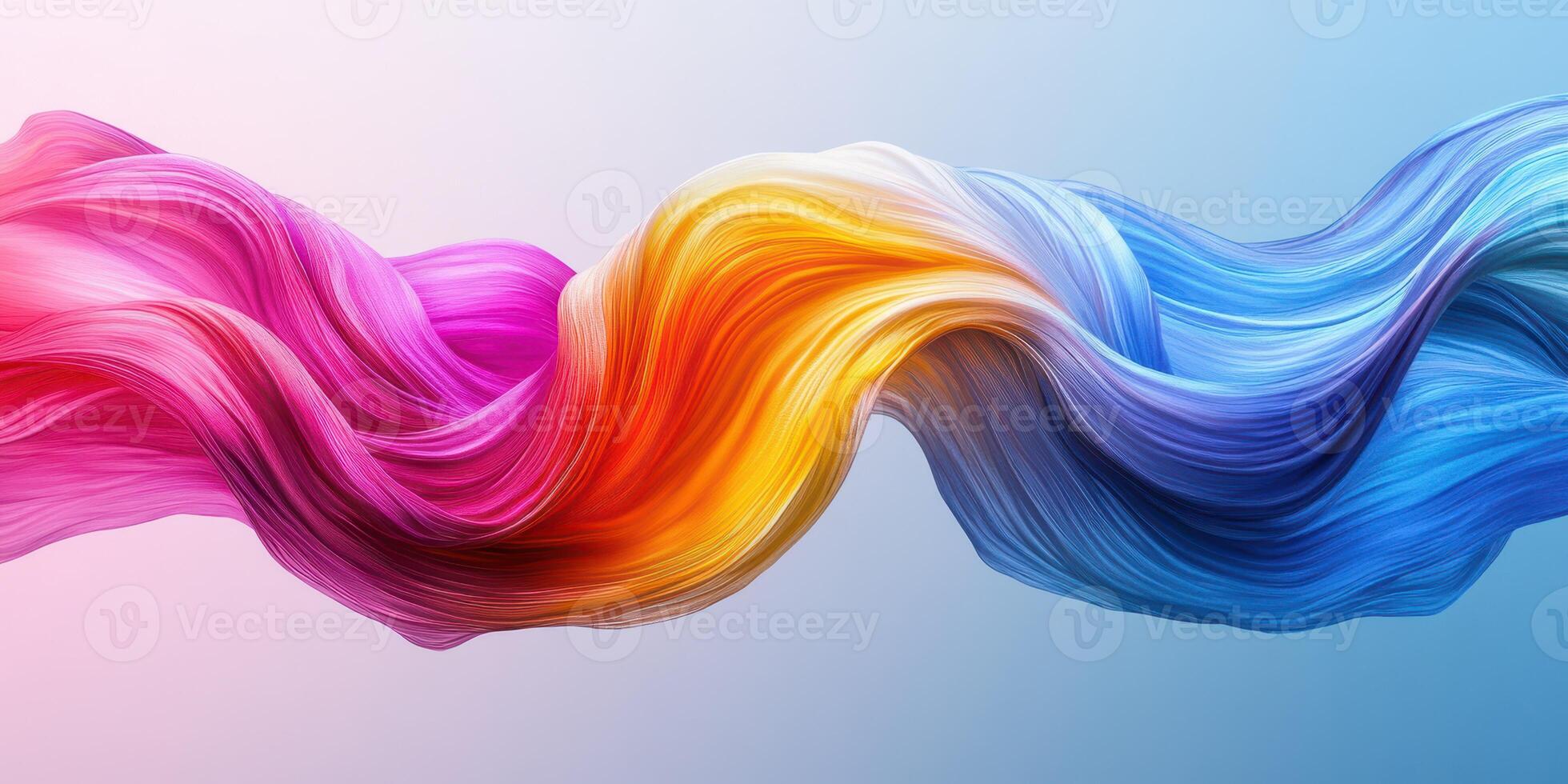 Colorful flow of abstract waves creates a vibrant artistic display in a minimalist setting photo