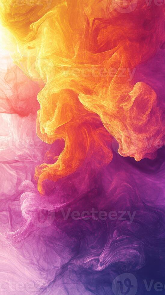 Colorful abstract swirl of orange and purple hues with soft gradients creating a dynamic illusion of movement and depth photo
