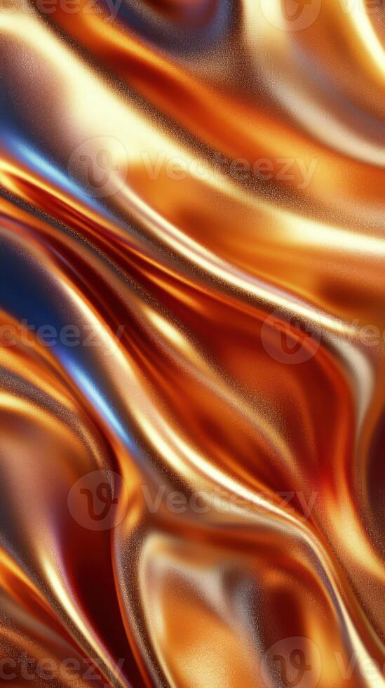 Shimmering waves of orange and gold fabric create a captivating visual illusion in dynamic motion photo