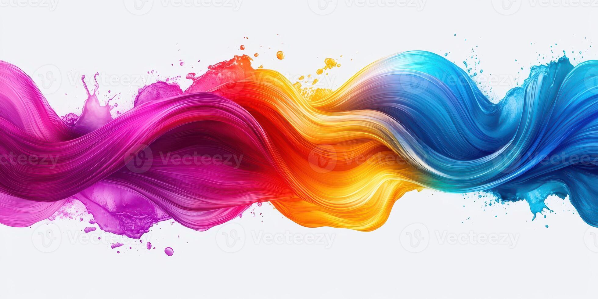 Colorful flowing waves of paint create a vibrant abstract composition in a dynamic display photo