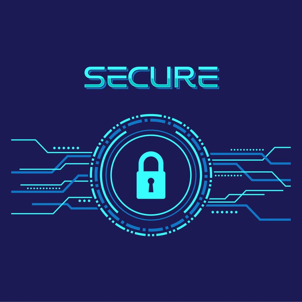 Security logo with a locked padlock symbol vector