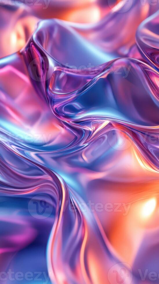 Colorful swirling abstract pattern created by light on a smooth surface during bright daylight photo