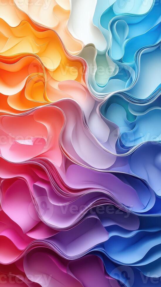 Colorful paper waves create a vibrant abstract display in a series of layered textures photo
