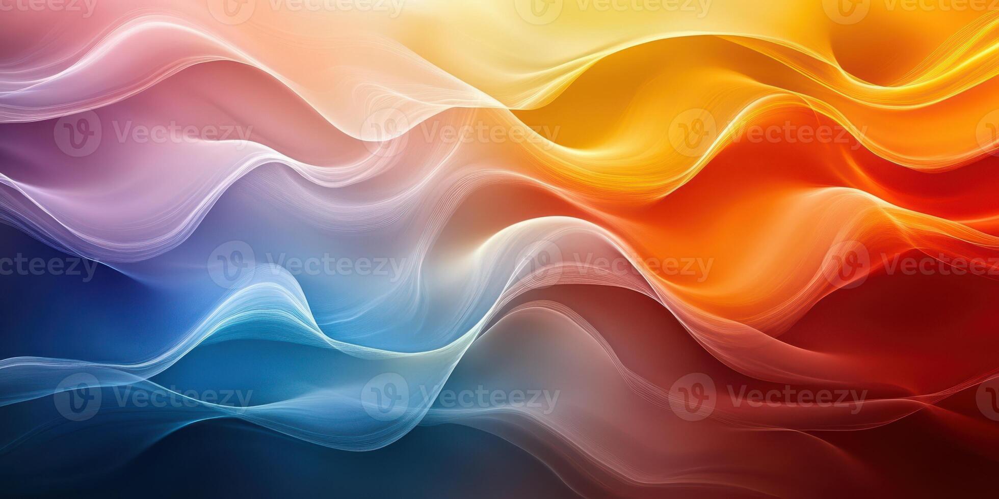 Flowing waves of vibrant colors create a stunning abstract design in warm and cool tones photo