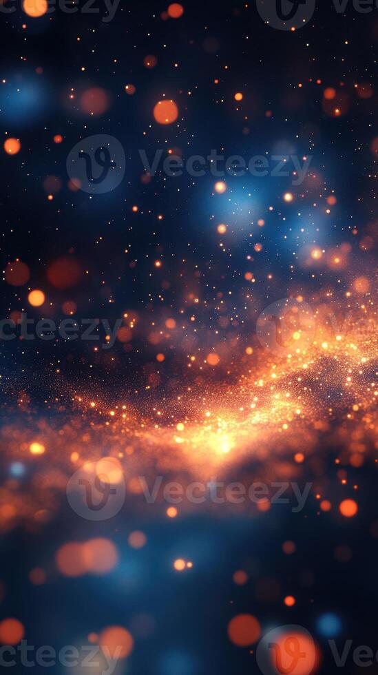 Colorful swirling cosmos with glowing particles creates a magical atmosphere at night photo