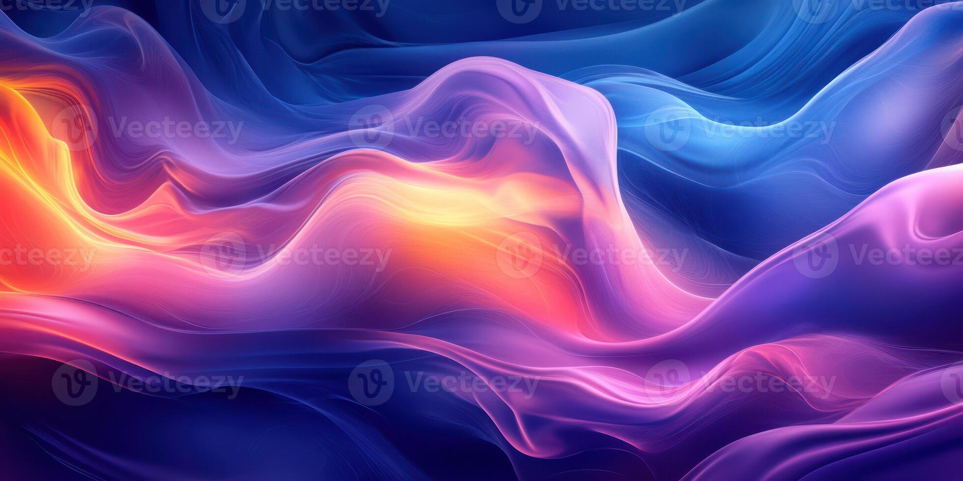 Colorful abstract waves creating a blend of orange, pink, and blue in a dynamic flowing pattern photo