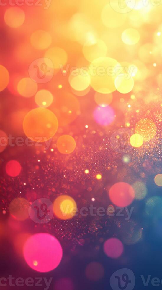 Vivid bokeh lights creating a dreamy atmosphere in a colorful backdrop during an evening event photo