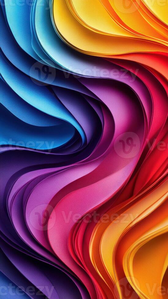 Colorful wave patterns create a vibrant abstract design with flowing shapes and gradients photo