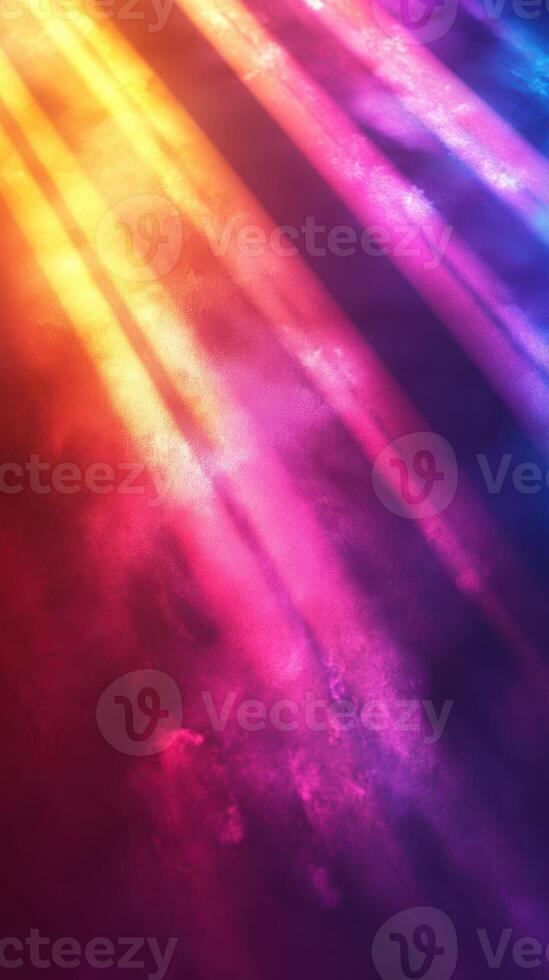 Vibrant rays of colorful light illuminate a dark background creating an abstract visual experience photo