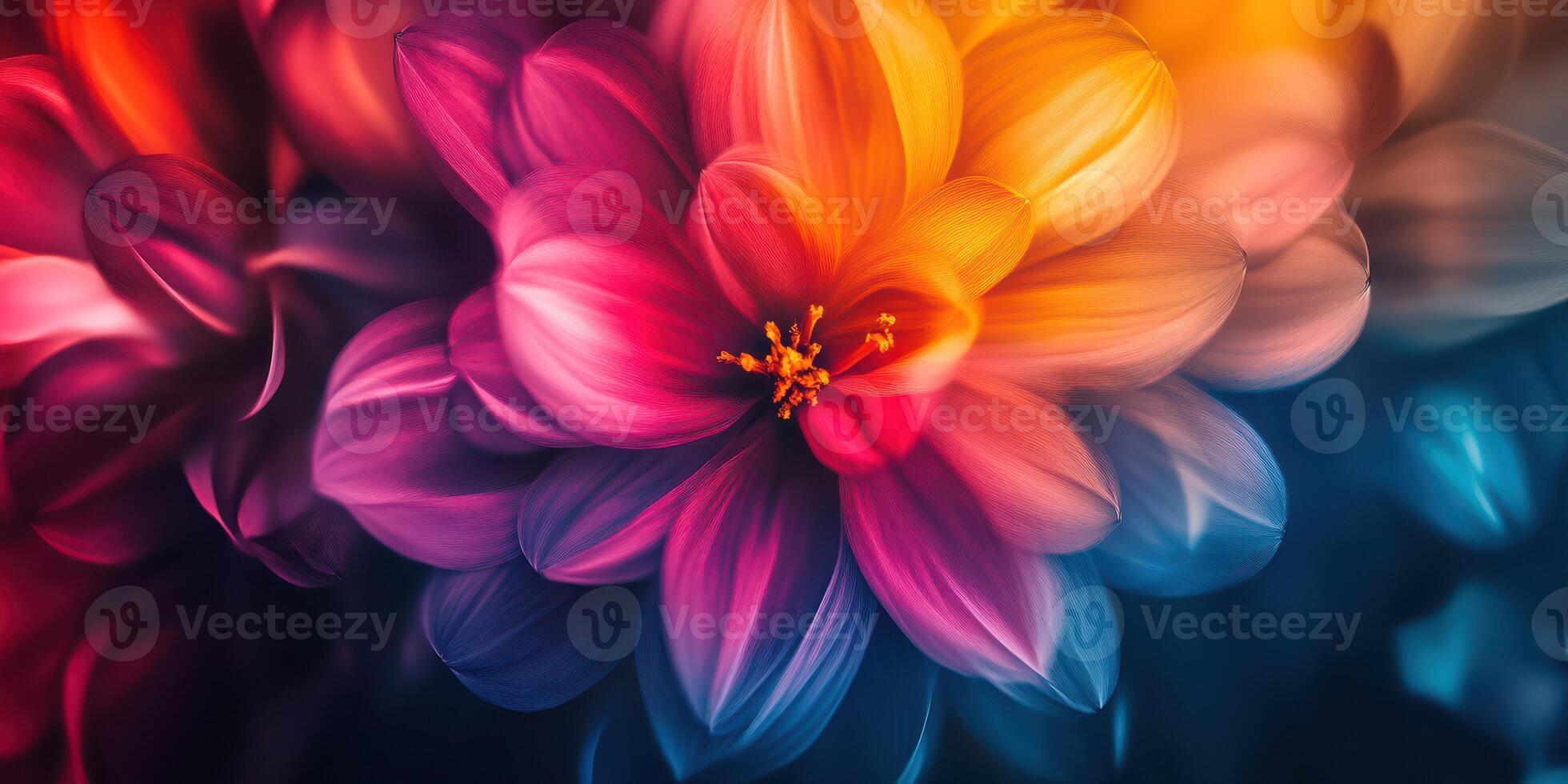 Vibrant close-up of colorful flowers blooming in a garden during summer photo